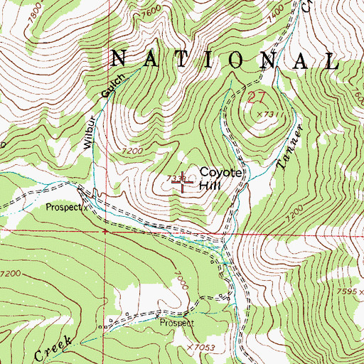 Topographic Map of Coyote Hill, MT