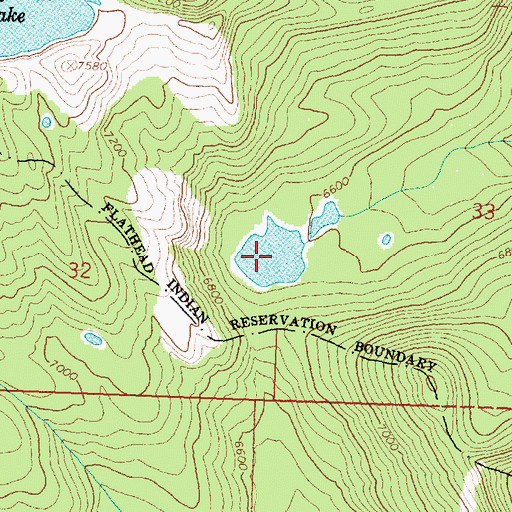 Topographic Map of Crazy Fish Lake, MT