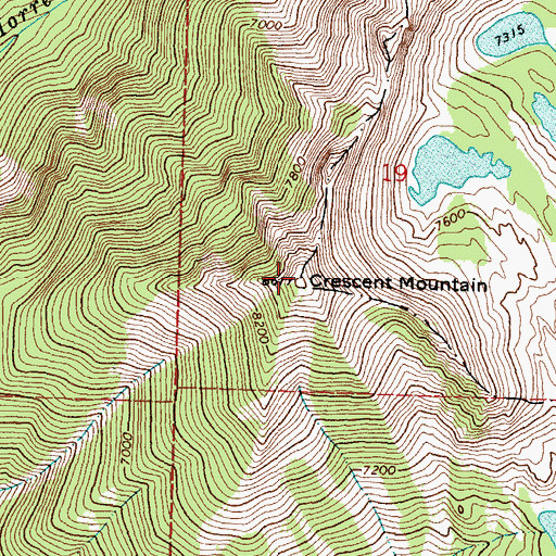 Topographic Map of Crescent Mountain, MT