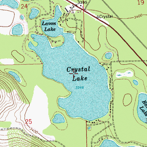Topographic Map of Crystal Lake, MT