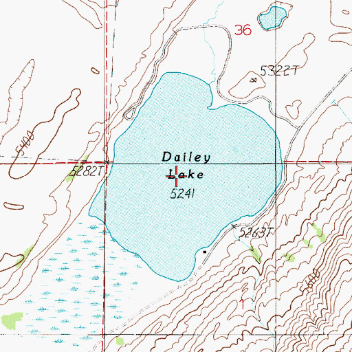 Topographic Map of Dailey Lake, MT