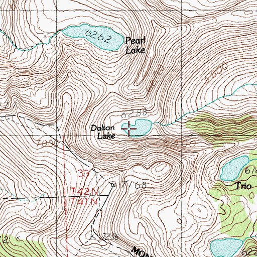 Topographic Map of Dalton Lake, MT