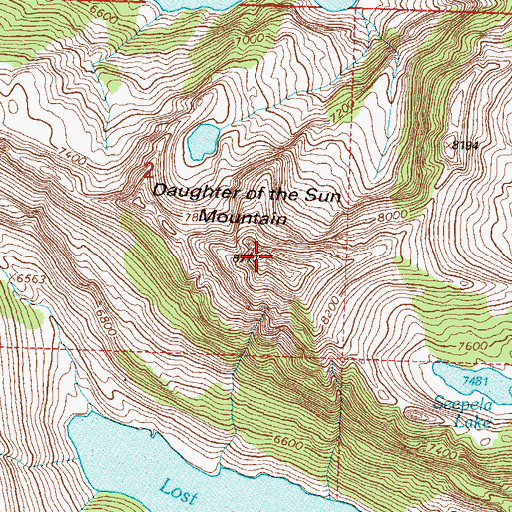 Topographic Map of Daughter of the Sun Mountain, MT