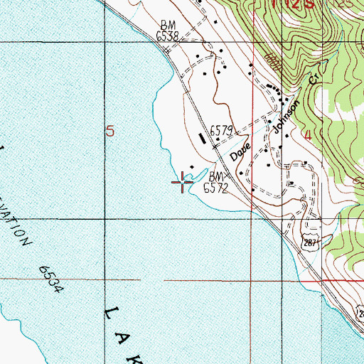 Topographic Map of Dave Johnson Creek, MT