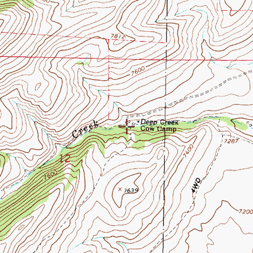 Topographic Map of Deep Creek Cow Camp, MT