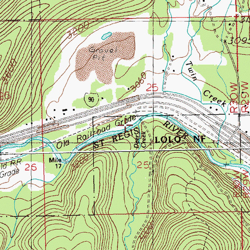 Topographic Map of Deer Creek, MT
