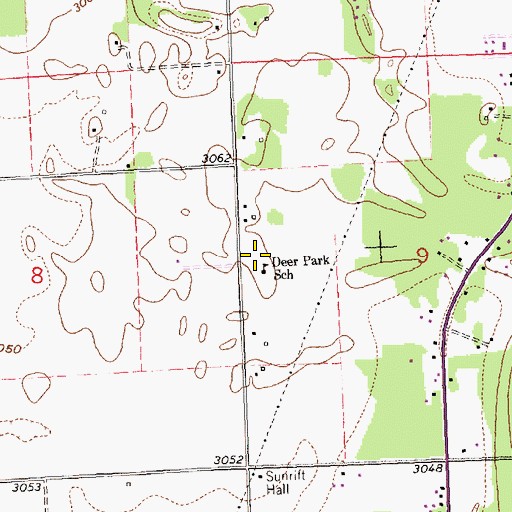 Topographic Map of Deer Park School, MT
