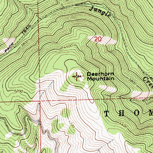 Topographic Map of Deerhorn Mountain, MT