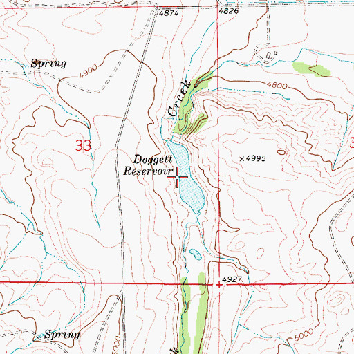 Topographic Map of Doggett Reservoir, MT