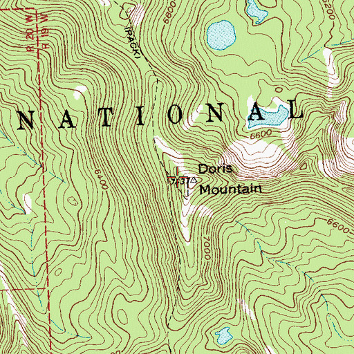 Topographic Map of Doris Mountain, MT