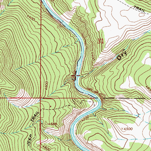 Topographic Map of Dry Canyon, MT