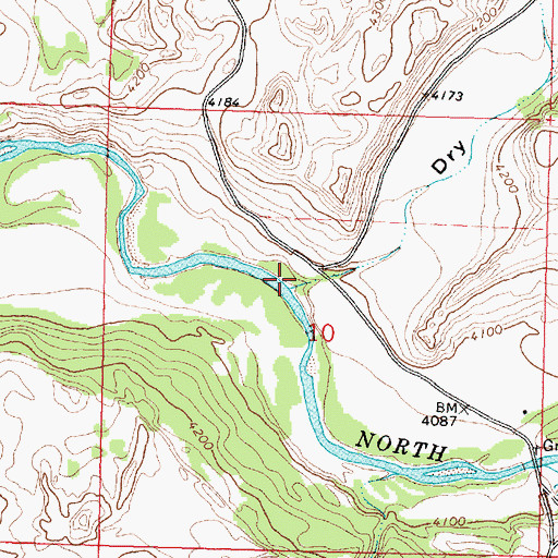 Topographic Map of Dry Gulch, MT