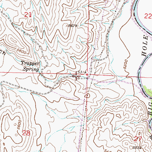 Topographic Map of Dry Hollow Gulch, MT