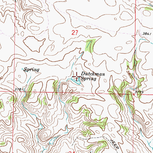 Topographic Map of Dutchman Spring, MT