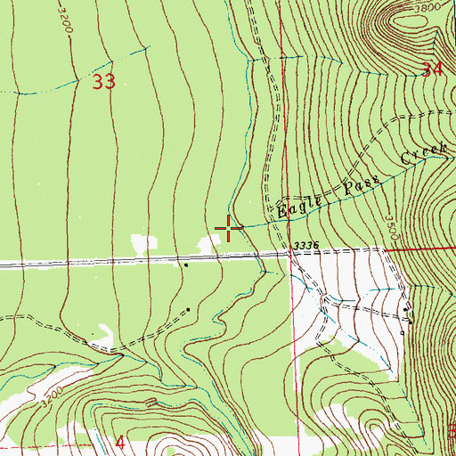 Topographic Map of Eagle Pass Creek, MT