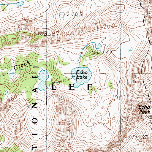 Topographic Map of Echo Lake, MT