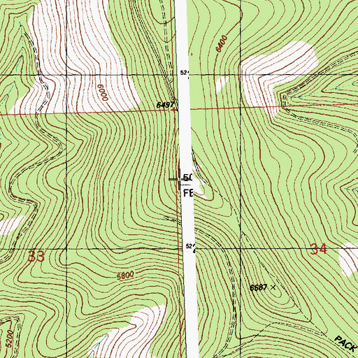 Topographic Map of Edith Peak Lookout, MT