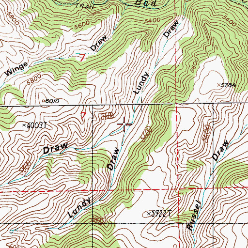 Topographic Map of Ekwortzel Draw, MT