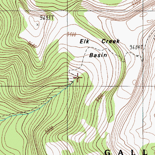 Topographic Map of Elk Creek Basin, MT
