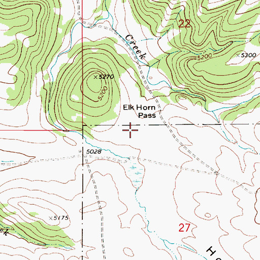 Topographic Map of Elk Horn Pass, MT