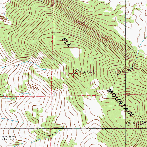 Topographic Map of Elk Mountain, MT