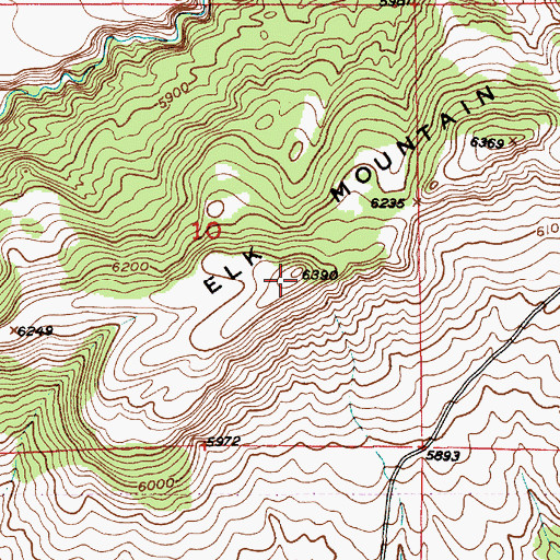 Topographic Map of Elk Mountain, MT