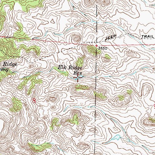 Topographic Map of Elk Ridge Reservoir, MT