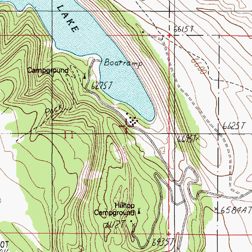 Topographic Map of Elliots Resort, MT