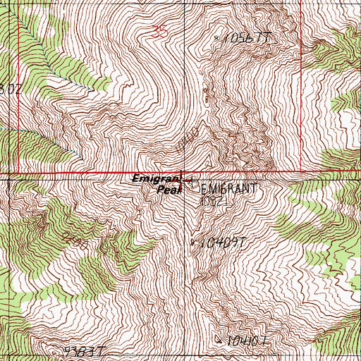 Topographic Map of Emigrant Peak, MT