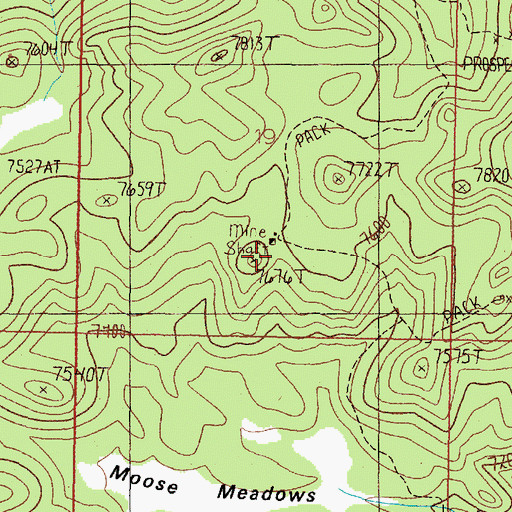 Topographic Map of Eureka Mine, MT