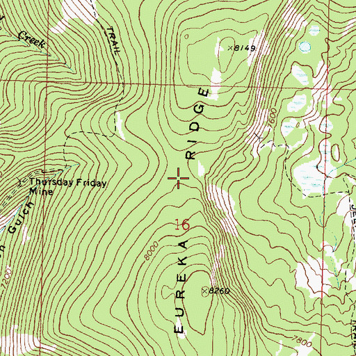 Topographic Map of Eureka Ridge, MT