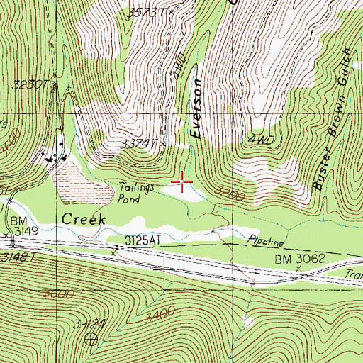 Topographic Map of Everson Gulch, MT
