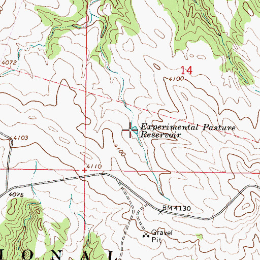 Topographic Map of Experimental Pasture Reservoir, MT