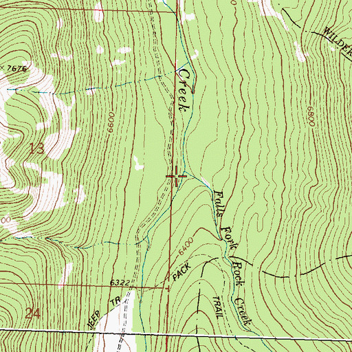 Topographic Map of Falls Fork Rock Creek, MT