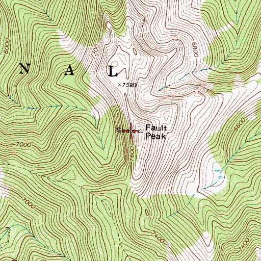 Topographic Map of Fault Peak, MT