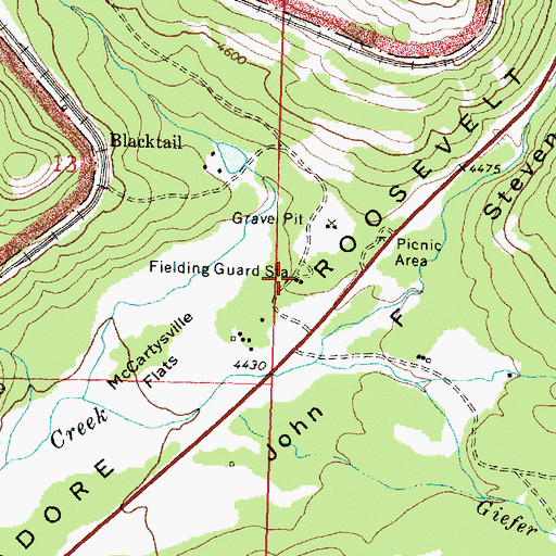 Topographic Map of Fielding Guard Station, MT