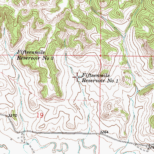 Topographic Map of Fifteenmile Reservoir Number One, MT