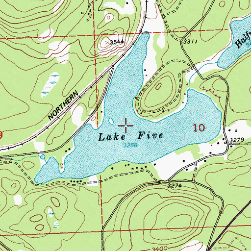Topographic Map of Lake Five, MT