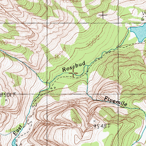 Topographic Map of Fivemile Creek, MT
