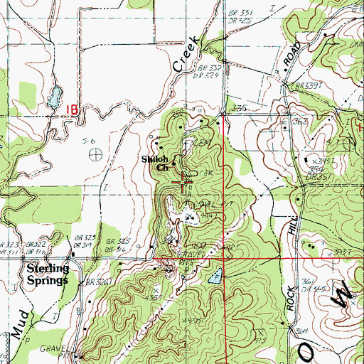 Topographic Map of Shiloh United Methodist Church, AR