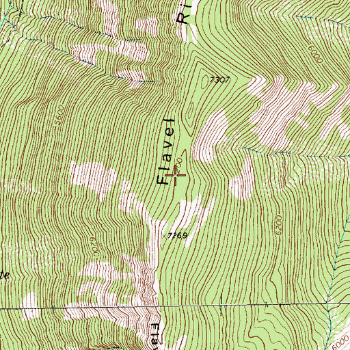 Topographic Map of Flavel Ridge, MT