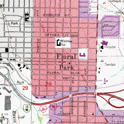 Topographic Map of Floral Park, MT