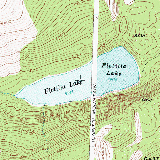 Topographic Map of Flotilla Lake, MT