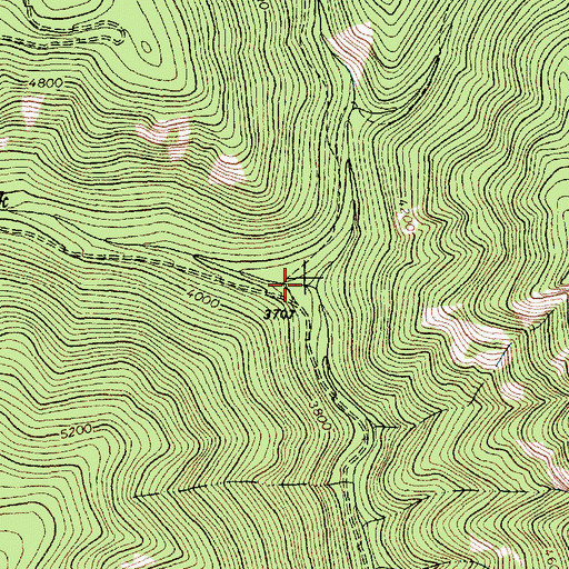 Topographic Map of Four Lakes Creek, MT