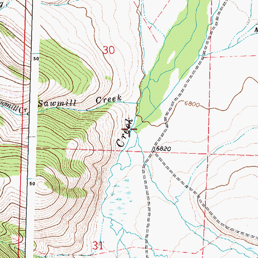 Topographic Map of Fox Creek, MT