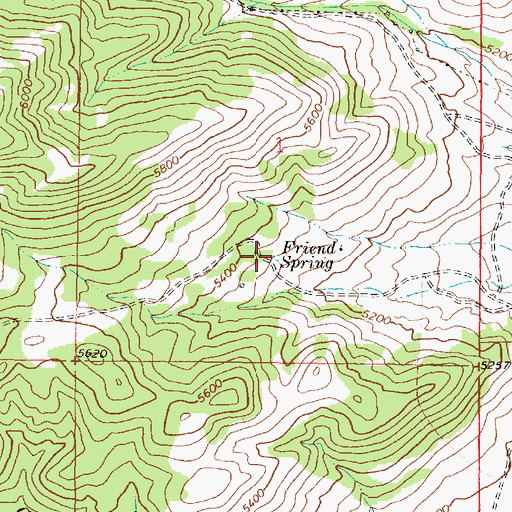 Topographic Map of Friend Spring, MT