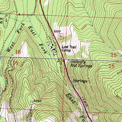 Topographic Map of Gallogly Spring, MT