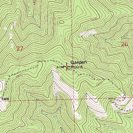 Topographic Map of Garden Point, MT