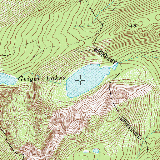 Topographic Map of Geiger Lakes, MT