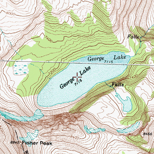 Topographic Map of George Lake, MT